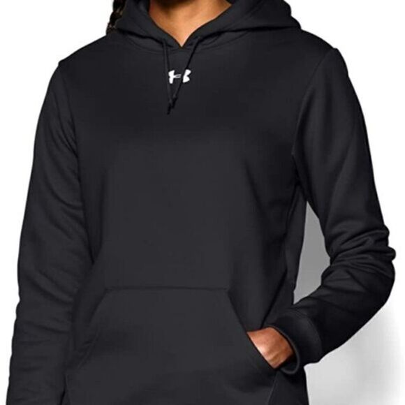 Under Armour Black Kangaroo Pocket Pull On Sweatshirt Hoodie Women's‎  Size S/M - Picture 1 of 14